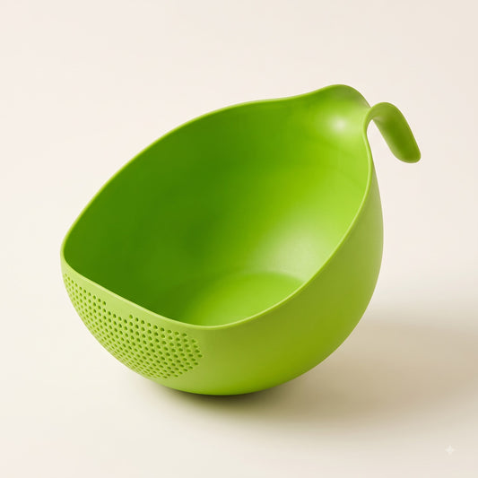 Homebask Food Strainer Colander Bowl with Easy Drain Handle for Rice, Fruits, Vegetables, Pasta Washing & Kitchen Use