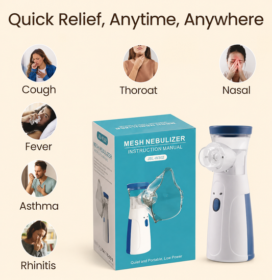 Portable Mesh Nebulizer Machine for Kids & Adults | Rechargeable Silent Handheld Inhaler