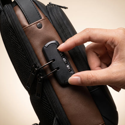 Anti-Theft Sling Bag for Men | Waterproof Crossbody Chest Bag with USB Charging Port & Multiple Storage Compartments