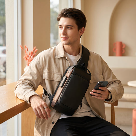 Anti-Theft Sling Bag for Men | Waterproof Crossbody Chest Bag with USB Charging Port & Multiple Storage Compartments