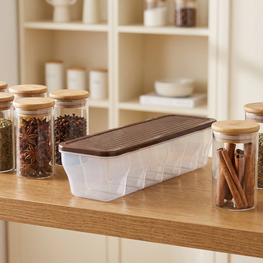 6-Compartment Airtight Masala Box | BPA-Free Spice Storage Container with 6 Spoons (1800ml)