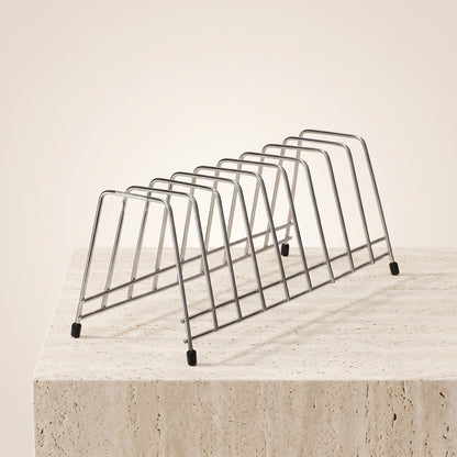 Stainless Steel Plate & Thali Stand | Kitchen Dish Drying & Storage Rack for Plates, Bowls & Lids