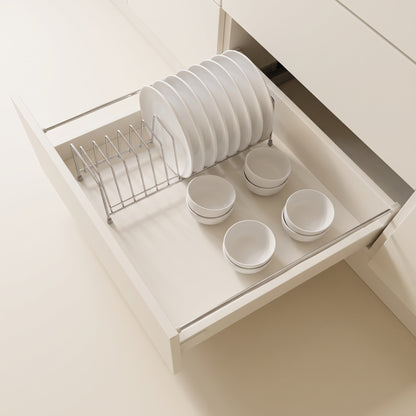Stainless Steel Plate & Thali Stand | Kitchen Dish Drying & Storage Rack for Plates, Bowls & Lids