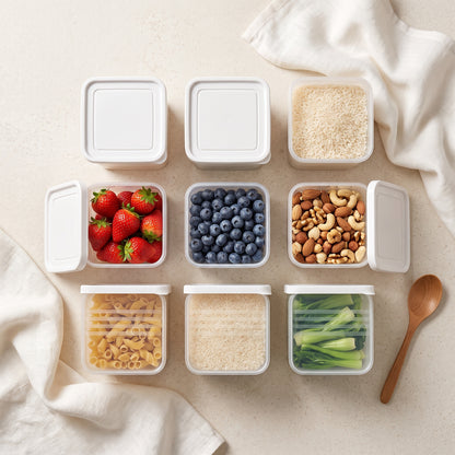 6-Piece Fridge Storage Containers with Airtight Lids | 800ml Stackable Food Organizer Set for Kitchen