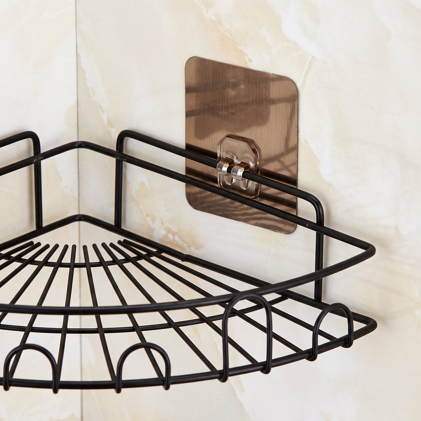 Self-Adhesive Corner Bathroom Shelf | Stainless Steel Wall Organizer Rack (Pack of 2)