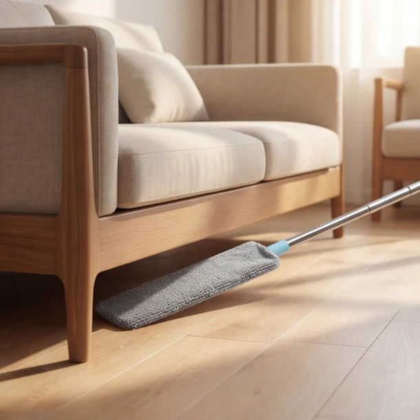 Microfiber Dust Cleaner with Extendable Stainless Steel Handle | Washable Retractable Duster