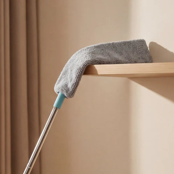 Microfiber Dust Cleaner with Extendable Stainless Steel Handle | Washable Retractable Duster