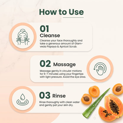 Papaya & Apricot Anti Tan Face & Body Scrub | Vitamin C Brightening Exfoliating Scrub with Aloe Vera & Grapes