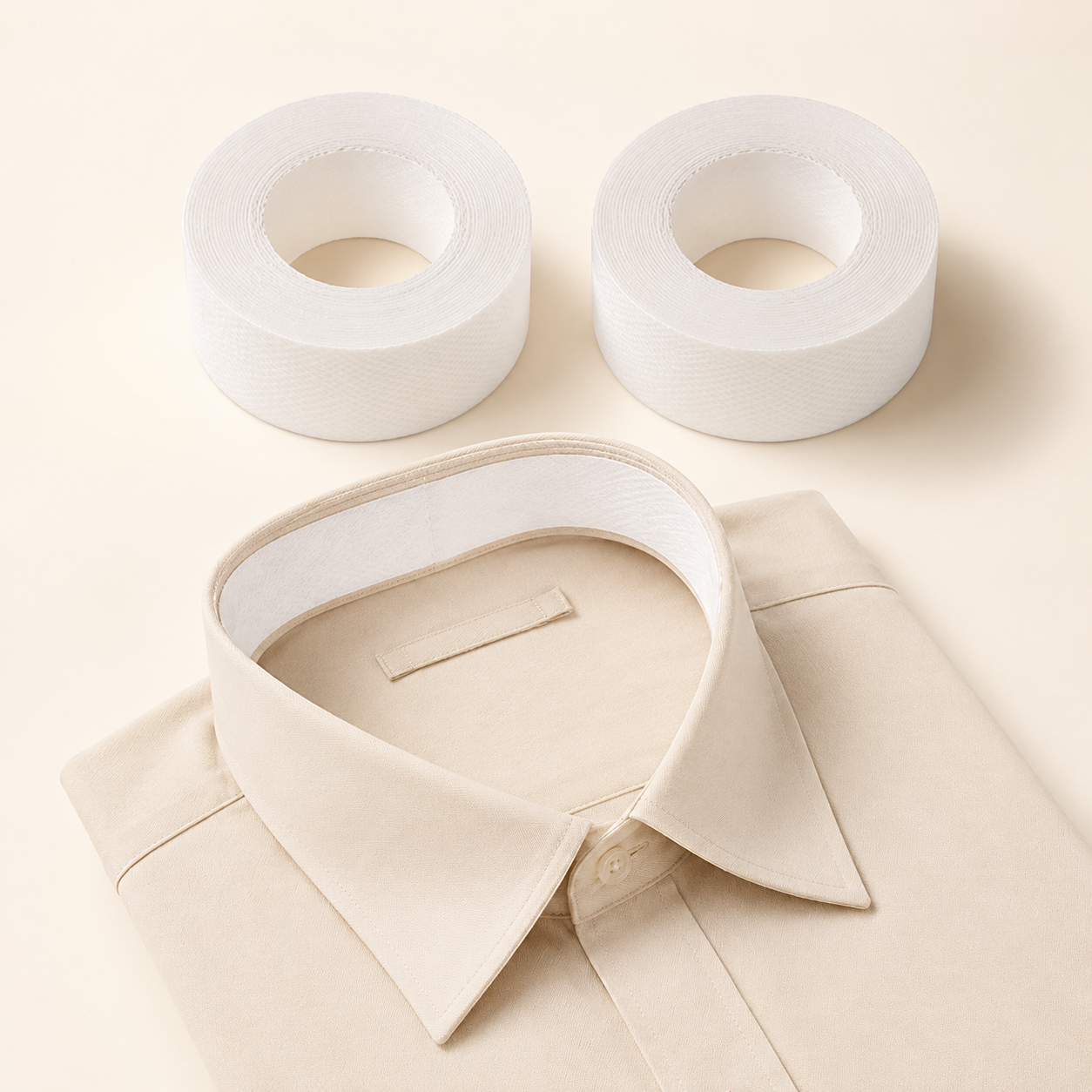 2 Rolls Disposable Shirt Collar Sweat Pads | Self-Adhesive Sweat Absorbing Collar Protector Tape