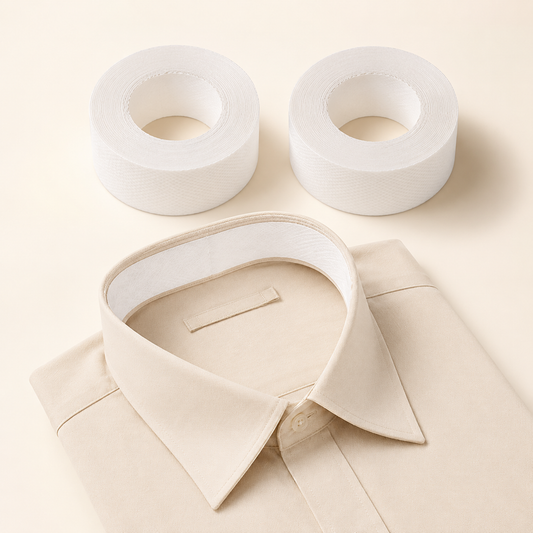 2 Rolls Disposable Shirt Collar Sweat Pads | Self-Adhesive Sweat Absorbing Collar Protector Tape