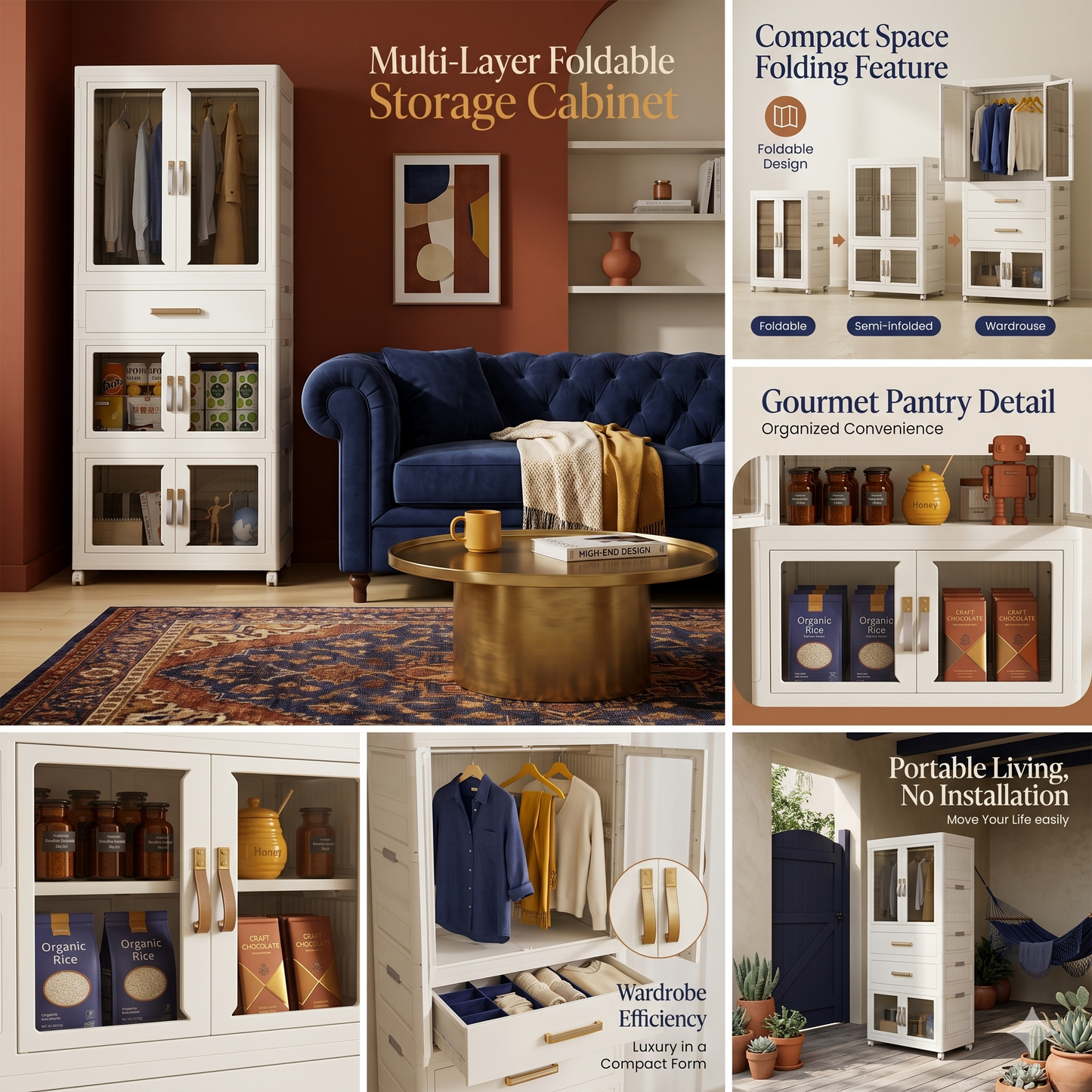 Multi-Layer Foldable Storage Cabinet (64cm)