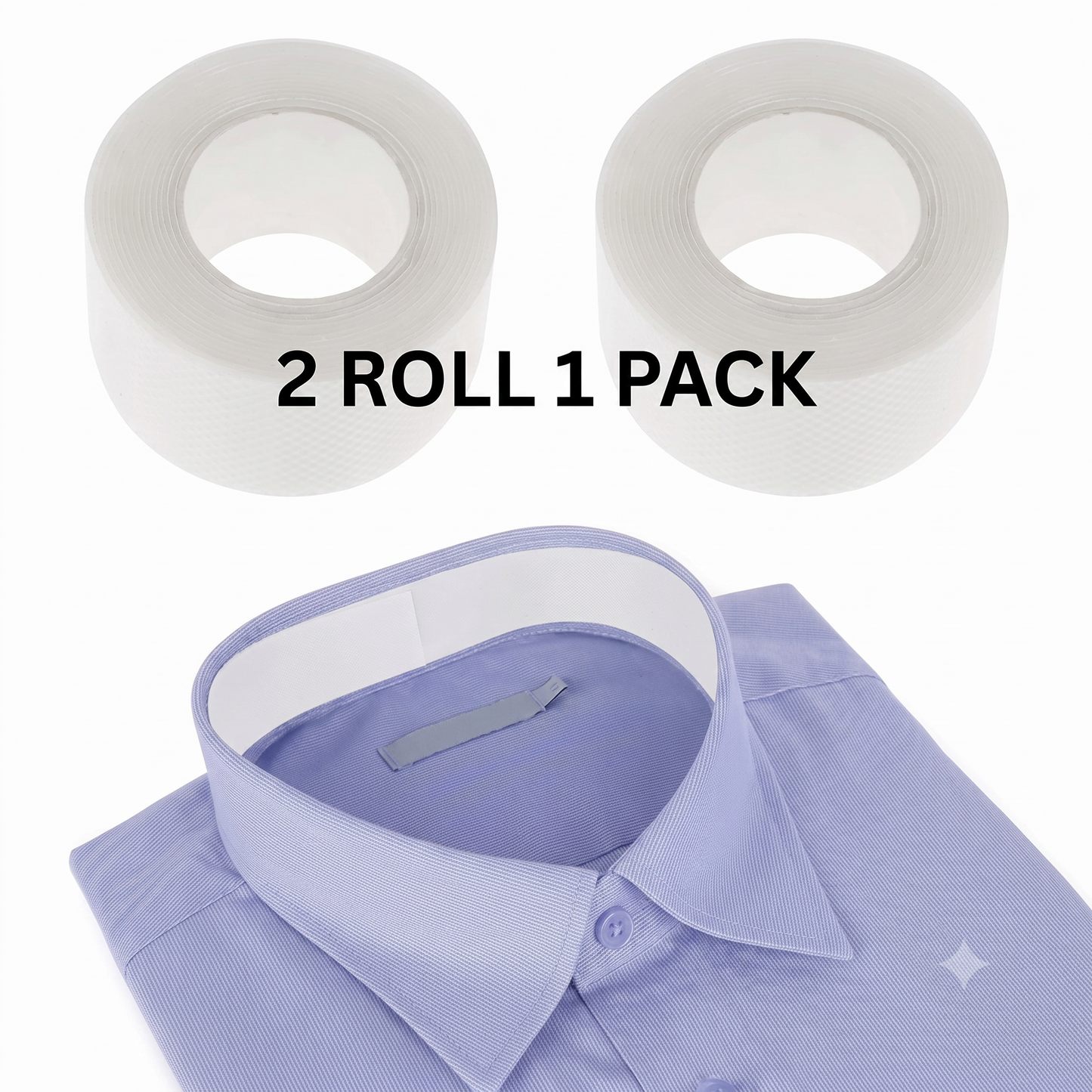 2 Rolls Disposable Shirt Collar Sweat Pads | Self-Adhesive Sweat Absorbing Collar Protector Tape