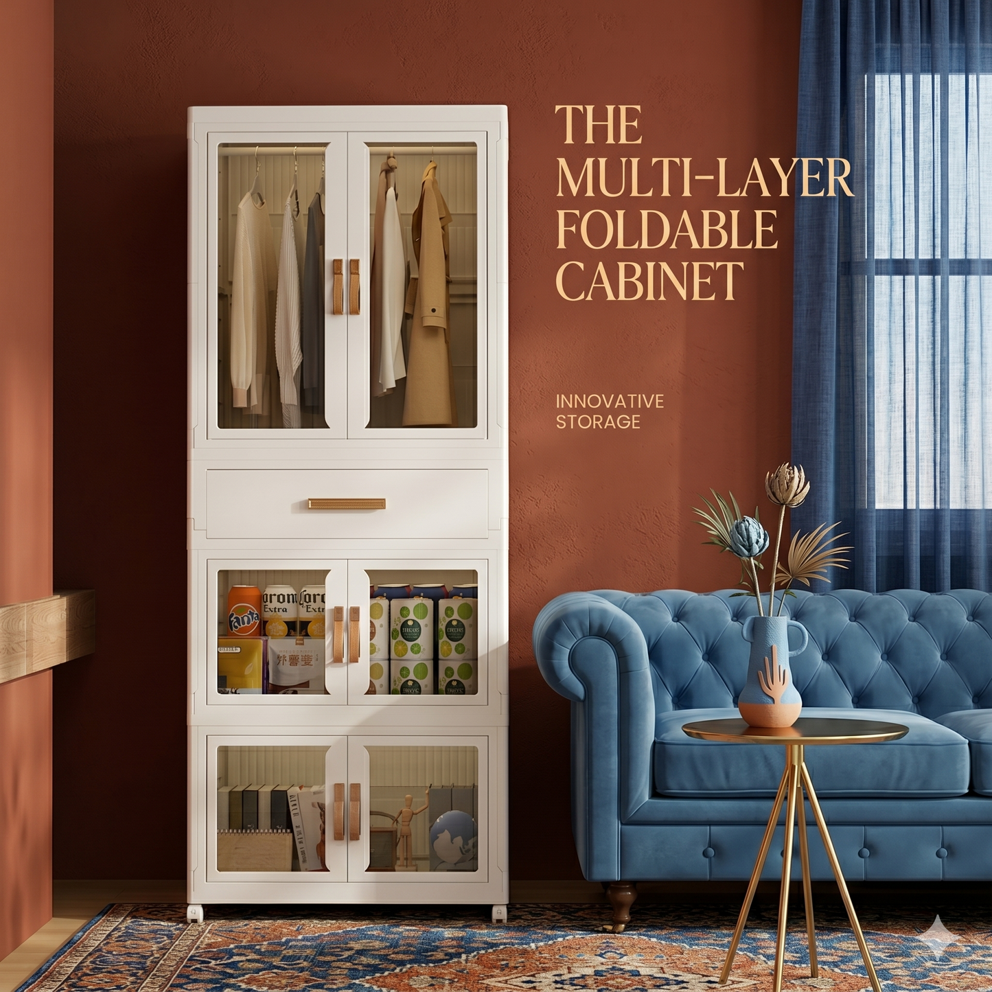 Multi-Layer Foldable Storage Cabinet (64cm)