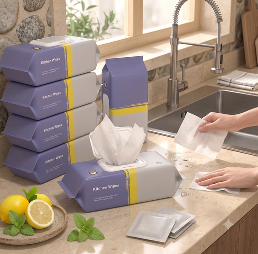 Premium Multi-Surface Kitchen Wipes – Heavy-Duty Grease & Stain Remover (80 Pcs)
