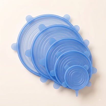 6-Piece Reusable Silicone Stretch Lids Set | Universal Food Storage Covers for Bowls, Cups, Pots & Containers | BPA-Free Leakproof Kitchen Freshness Seals